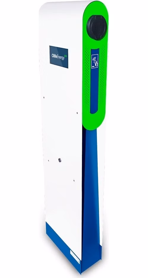 OlifeEnergy AC Lite nabíjecí stanice 2x22 kW, 2x kroucený kabel Typ 2, verze SMART