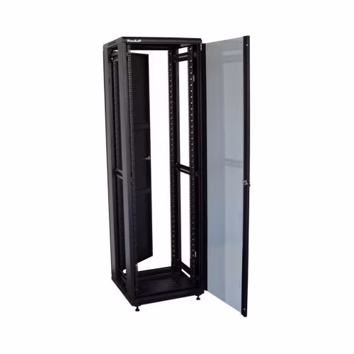 XtendLan 32U/800x800 stojanový, černý, skleněné dveře, plná záda
