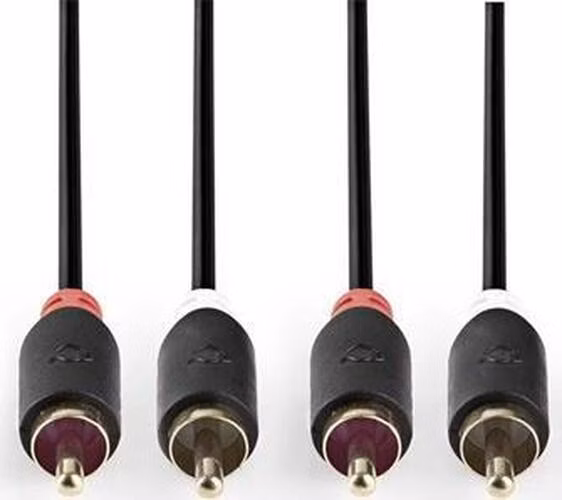 Nedis CABW24200AT50 - Stereofonní Audio Kabel | 2x RCA Zástrčka - 2x RCA Zástrčka | 5 m | Antracit