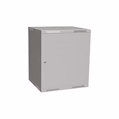 Nástenný rozvádzač Solarix SENSA LITE 12U 450mm, plechové dvere, RAL 7035, SENSA-L-12U-545-21-G