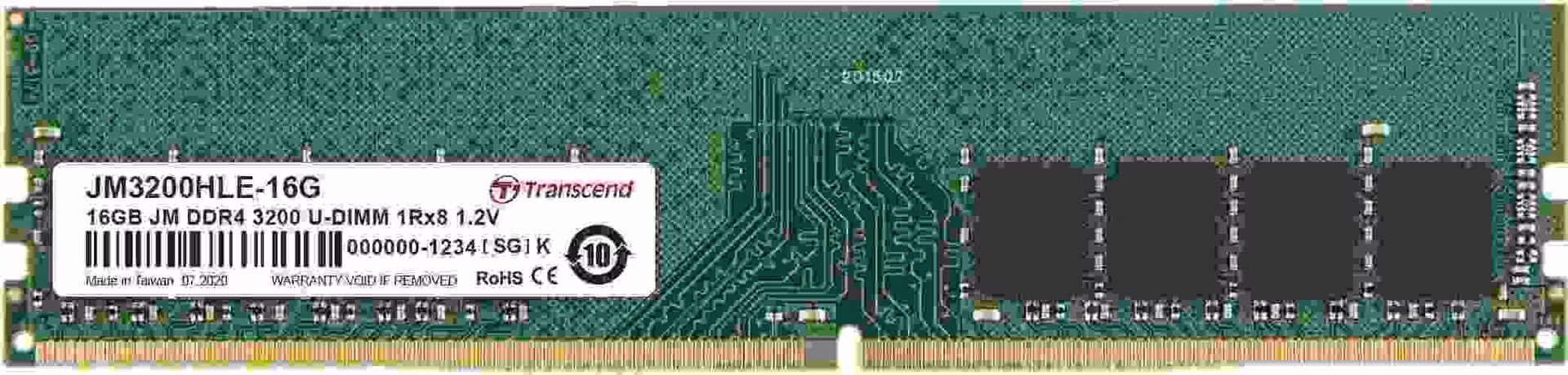DDR4 32GB 3200Mhz TRANSCEND LONG-DIMM 2Rx8 2Gx8 CL22 1.2V