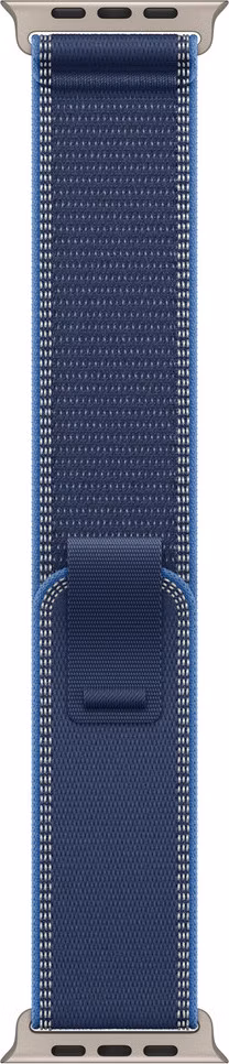 Apple Watch 49mm Blue/Bright Blue Trail Loop - M/L - Natural Titanium Finish