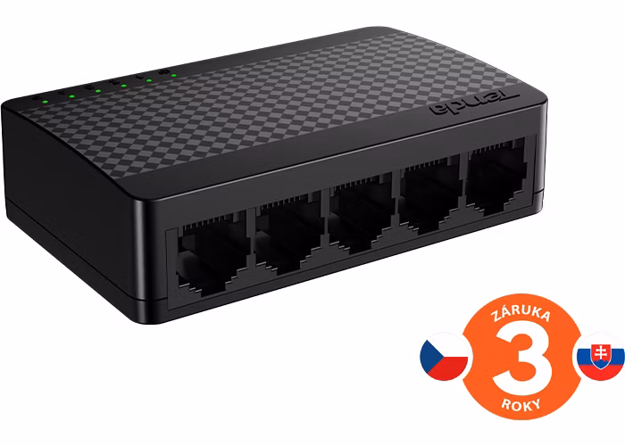 Tenda SG105 / SG105M - 5x Gigabit Desktop Ethernet Mini Switch, 10/100/1000 Mb/s, 10Gb/s, fanless