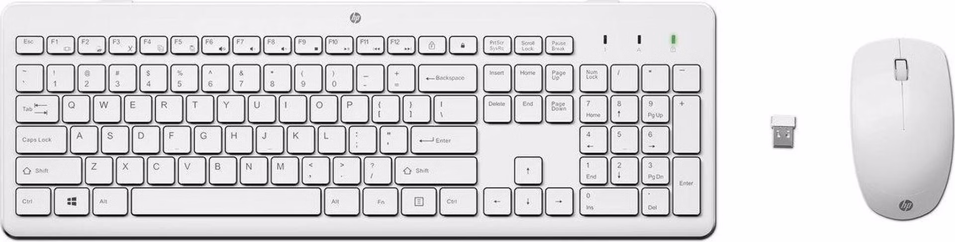 Kombinácia bezdrôtovej myši a klávesnice HP 230 (biela) WW - bezdrôtová klávesnica a myš