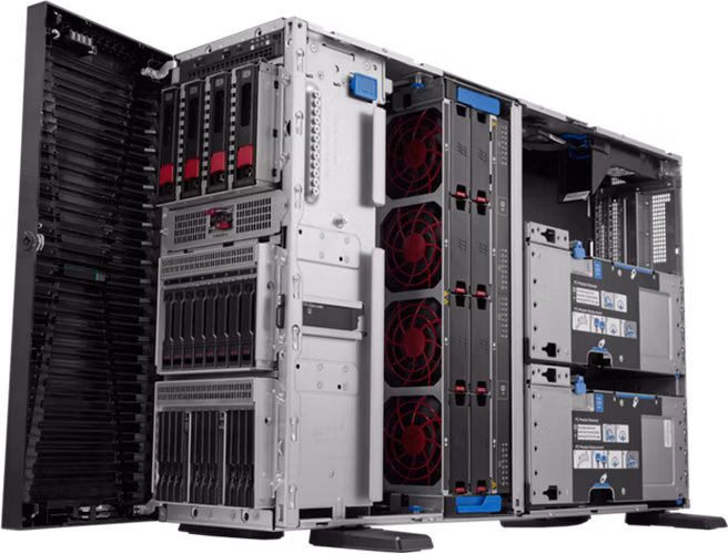 HPE ML350 G12 6505P, 32 GB, 2 x 4 TB SATA, MR408, RPS