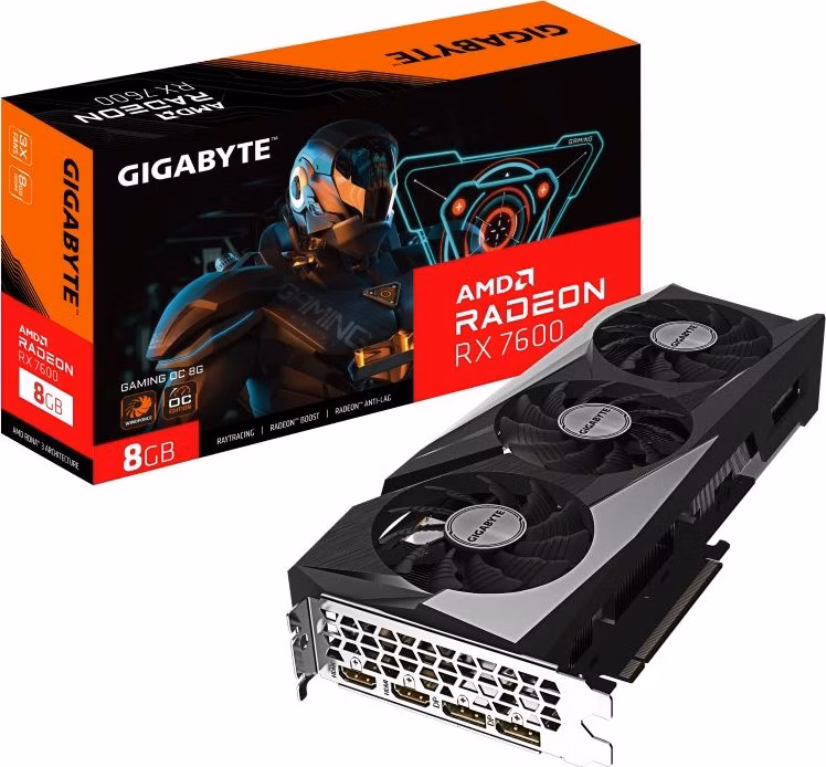 GIGABYTE Radeon RX 7600 GAMING OC 8G / PCI-E / 8GB GDDR6 / 2x HDMI / 2x DP
