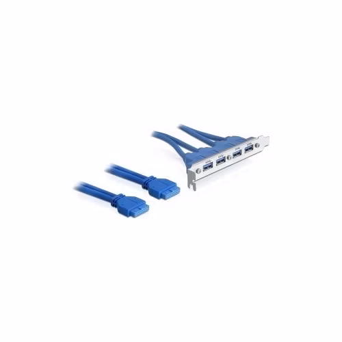 Delock záslepka 4x interní USB 3.0-A samec > 4 x USB 3.0-A samice externí