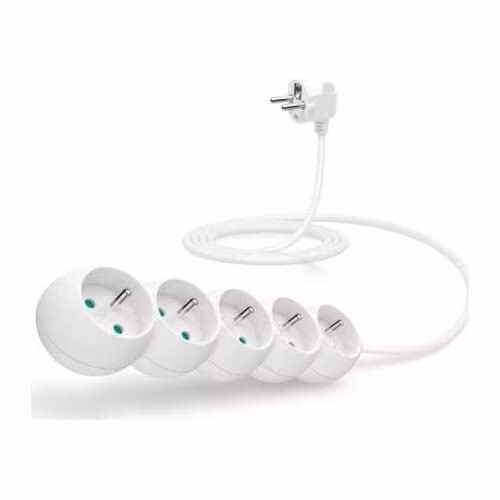 CONNECT IT prodlužovací kabel 230 V, 5 zásuvek, 2 m, bez vypínače (bílý)