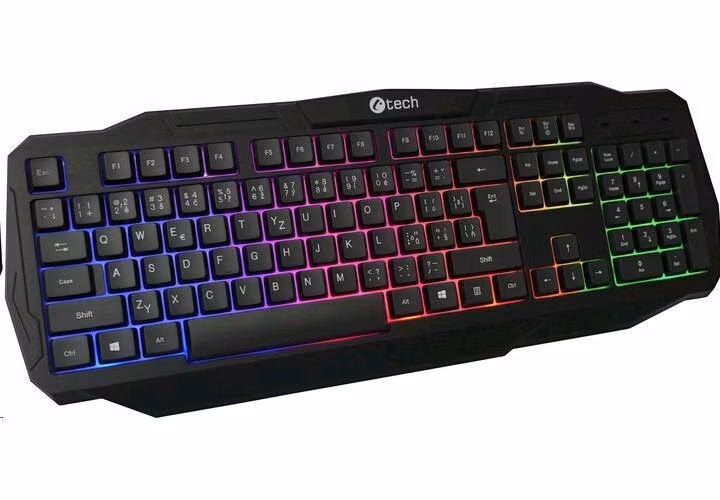 C-TECH herní klávesnice Arcus (GKB-15), casual gaming, CZ/SK, duhové podsvícení, USB
