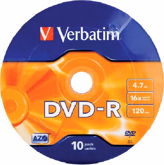 VERBATIM DVD-R 4,7GB 16x MATT SILVER folie 10pk/BAL