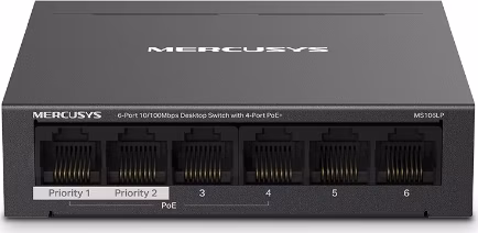 Mercusys MS106LP 6xFE desktop switch 4xPoE+