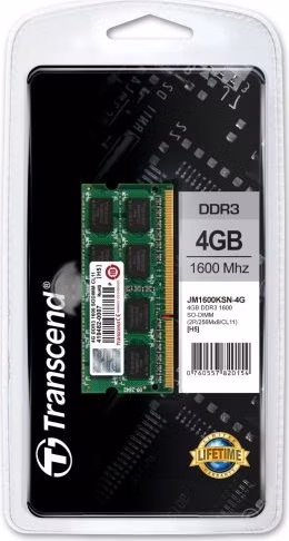 Transcend paměť 4GB (JetRam) SODIMM DDR3 1600Mhz CL11 2Rx8