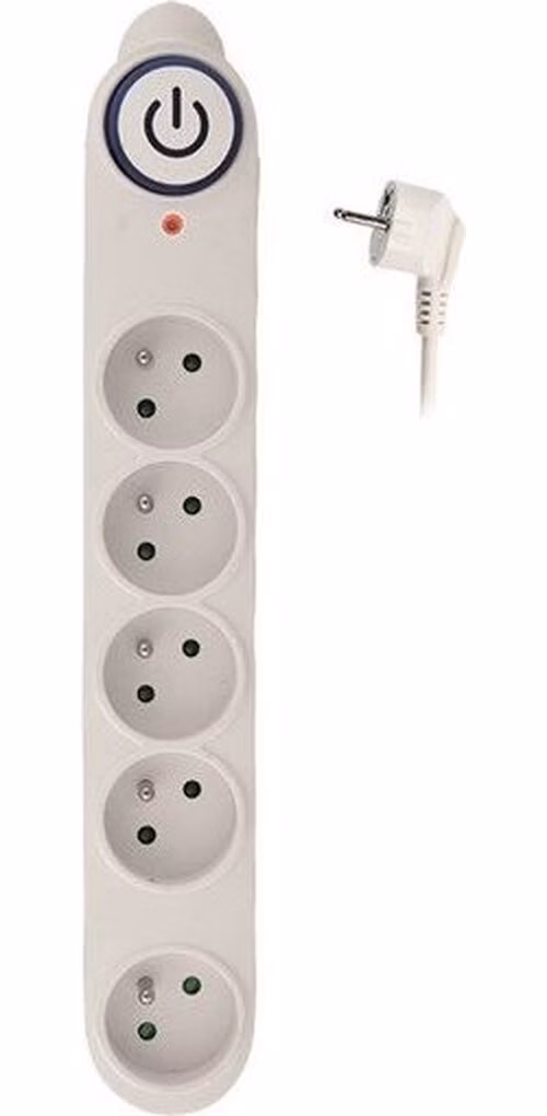 Solight prepäťová ochrana, 150J, 5 zásuviek, 1,5m, biela