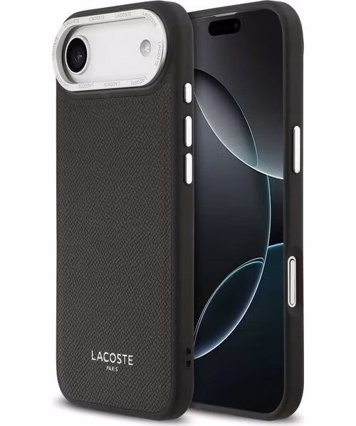 Lacoste PU Leather Champs Elysees MagSafe kryt iPhone Air čierny
