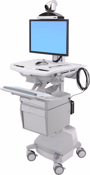 ERGOTRON StyleView® Telemedicine Cart, Single Monitor, Powered, pojízdný vozík s napájením, LCD, PC, telekomunik.