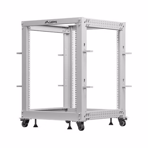 LANBERG OTEVŘENÝ RACK 19" 15U 600X600-1100 NASTAVITELNÝ ŠEDÝ