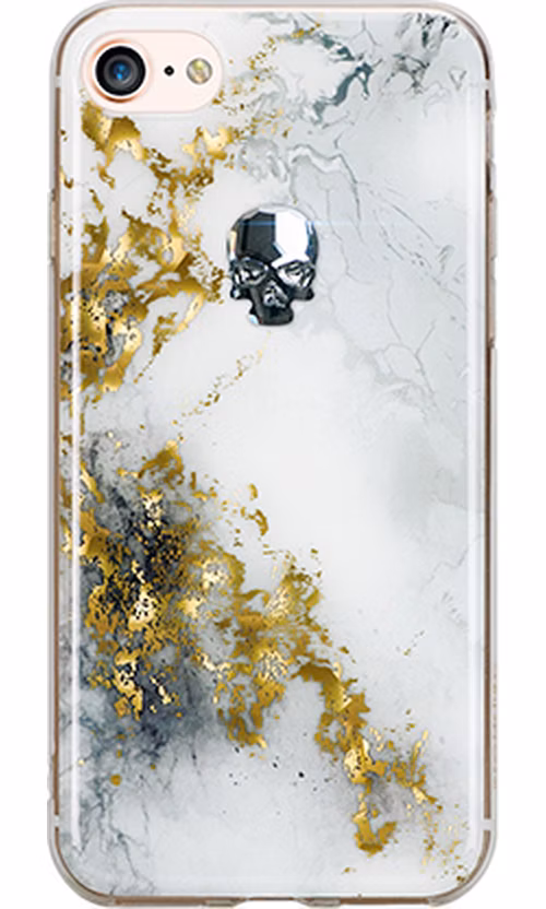 Swarovski kryt Treasure pre iPhone 8 - Alabaster/Silver Skull
