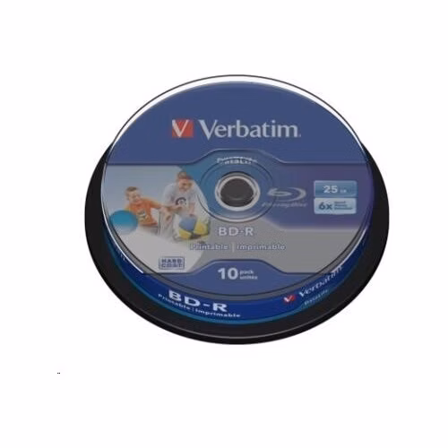 VERBATIM BD-R SL Datalife (10-pack)Blu-Ray/Spindle/6x/25GB Wide Printable