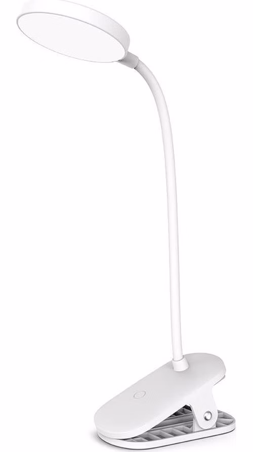 Colorway stolní LED lampa / CW-DL02B-B/ Integrovaná baterie / Klip/ Bílá
