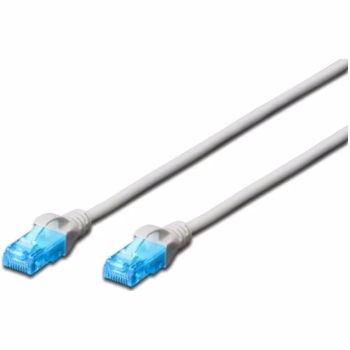 Digitus Ecoline Patch Cable, UTP, CAT 5e, AWG 26/7, šedý 1m, 1ks