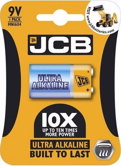 JCB OXI ULTRA alkalická baterie 6LR61/9V, blistr 1 ks