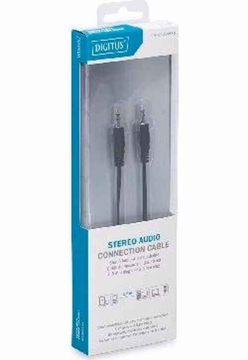 Digitus Audio connection cable, stereo 3.5mm M/M, 1.50m, 2x0.10/10, bl