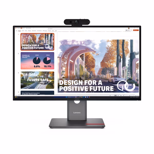Lenovo P27QD-40 27" 2560x1440 1500:1 350cd 4ms HDMI+DP+USB+USB-C+RJ45 dock PD140W webcam 3y