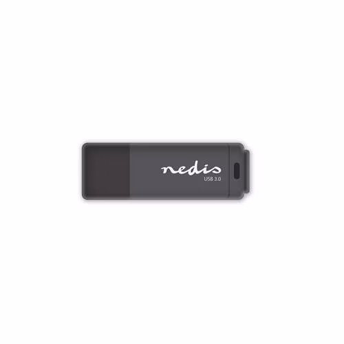 Nedis FDRIU3128BK - Flash disk USB 3.0 | 128 GB | Čtení 80 MB/s / zápis 10 MB/s | Černá barva