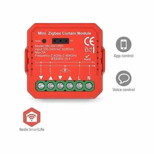 Nedis ZBCSN10RD - SmartLife Spínač Zigbee 3.0 | 1000 W | Připojení terminálu | Aplikace ke stažení pro: Android™ / IOS