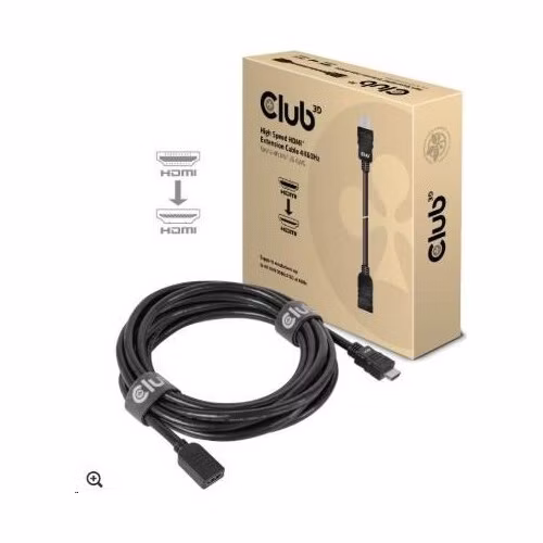 Club3D Kabel prodlužovací Rychlý HDMI 4K60HZ (M/F), 5m, černá, 26 AWG