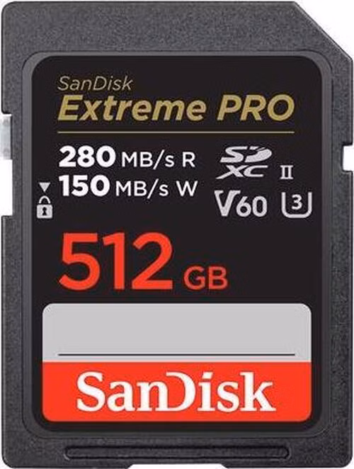 SanDisk SDXC karta 512GB Extreme PRO (R:280/W:150 MB/s, UHS-II, V60)