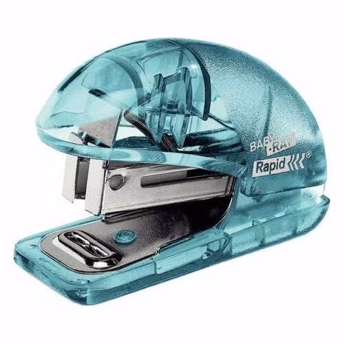 Rapid mini sešívačka Colour´Ice F4, 10 listů, blistr, ledově modrá
