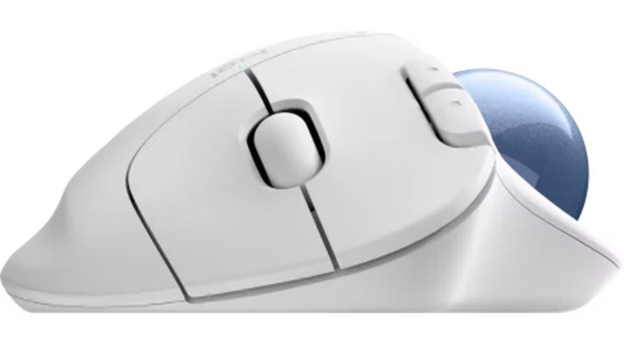 Logitech® M575S ERGO Wireless Trackball - OFFWHITE+BLUE BALL