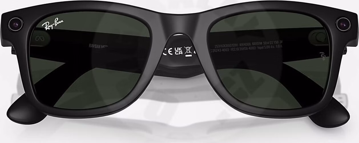 Meta Ray-Ban Gen1 Wayfarer - Matte Black/Clear to Graphite Green Transitions