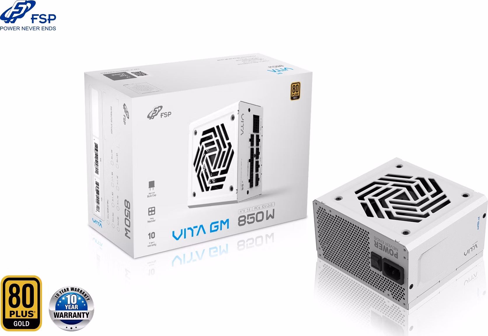 FSP VITA GM White/850W/ATX 3.1/80PLUS Gold/Modular/Retail