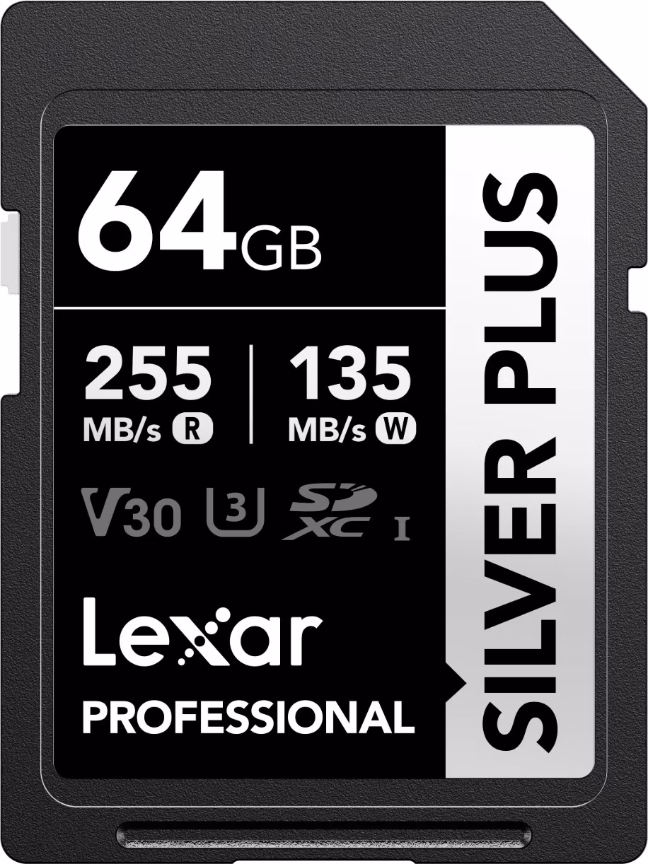 Lexar 64GB Pre SILVER PLUS SDXC C10 V30 U3