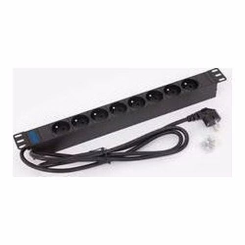 TRITON 19" rozvodný panel 1U; 8 x zásuvka ČSN, 2 m + zástrčka, RAL 9005