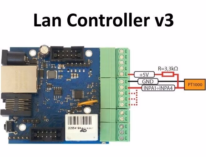 TINYCONTROL teplotní čidlo PT1000 pro LAN ovladač LK3 a LK4