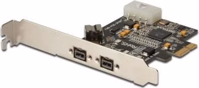 DIGITUS IEEE 1394b PCIexpress přídavná karta 3-port, 2x9-pin Externí + 1x9-Pin Interní, XIO2213B