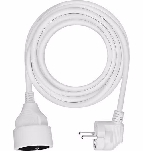 Solight prodlužovací přívod 5m, 1 zásuvka, 16A/3680W, PVC, bílý