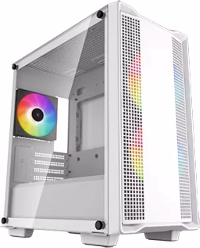 DEEPCOOL Case CC360 WH ARGB, mATX, Průhledná bočnice, 3x120mm Fan, bílá