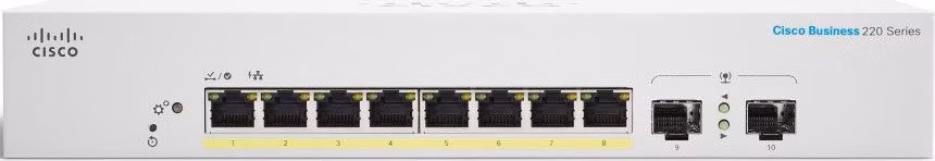 Cisco switch CBS220-8FP-E-2G (8xGbE,2xSFP, 8xPoE+,130W,fanless) - REFRESH