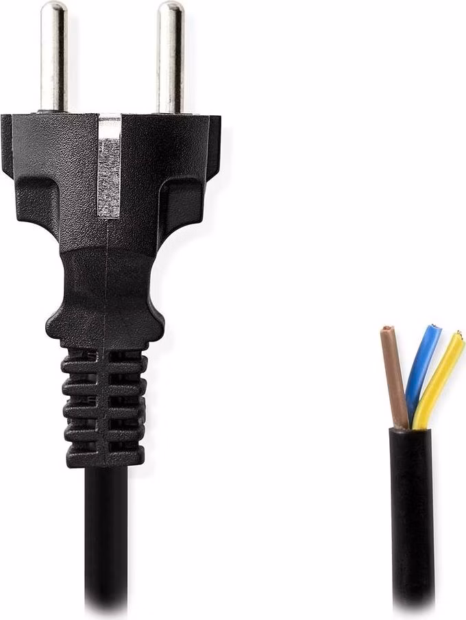 NEDIS napájecí kabel/ zástrčka Typ F/ přímý - přímý/ poniklovaný/ černý/ bulk/ 3m