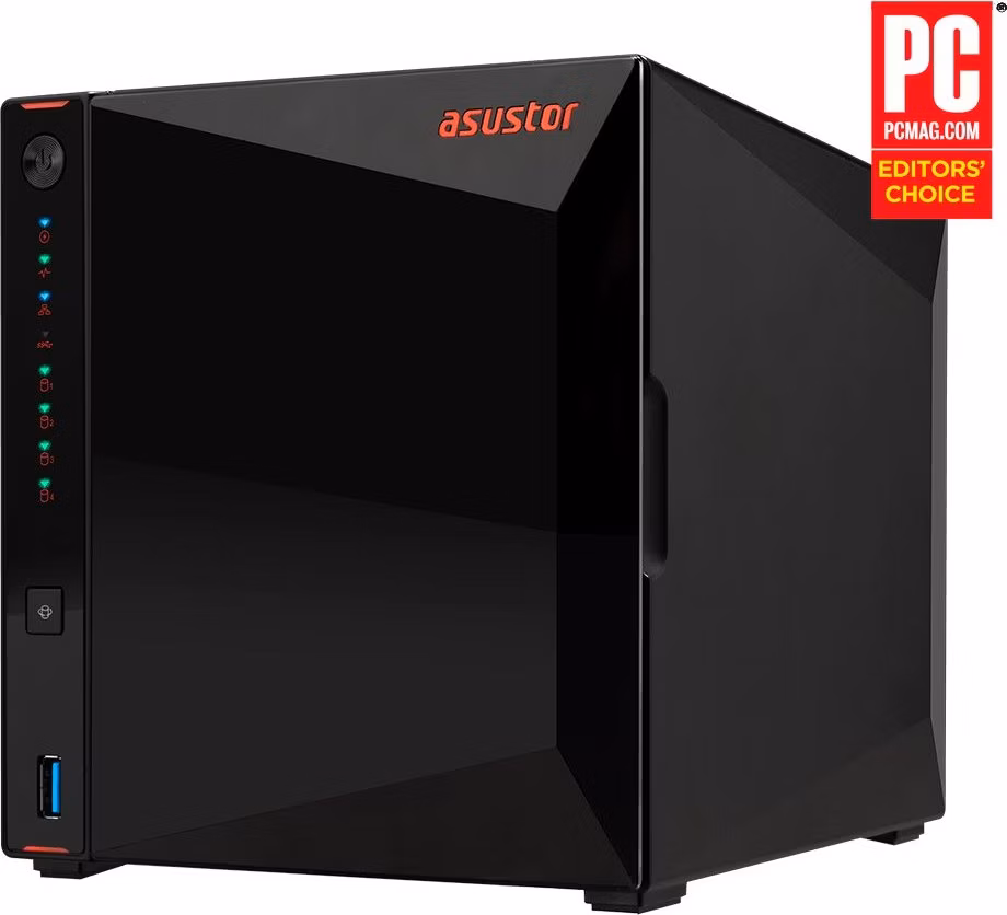 Asustor NAS Nimbustor 4 AS5304T / 4x 2,5"/3,5" SATA III/ Intel Celeron J4105 1.5 GHz/ 4GB/ 2x 2.5 GbE/ 3x USB 3.0/ HDMI