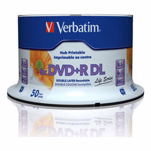 VERBATIM DVD+R Double Layer 8.5GB 8X 50 Pack Spindle