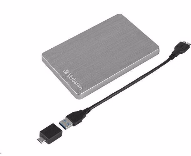 VERBATIM HDD 2.5" 1TB Store 'n' Go ALU Slim Portable Hard Drive USB 3.2, Space gray