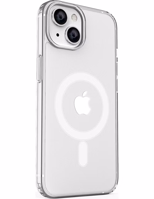 ER POWER Silikónový kryt CARNEVAL SNAP pre iPhone 14 s MagSafe - biela