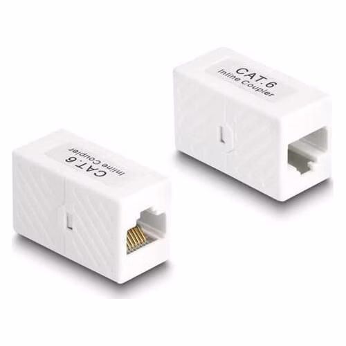 Delock Adaptér RJ45 samice na RJ45 samice Cat.6 UTP bílá
