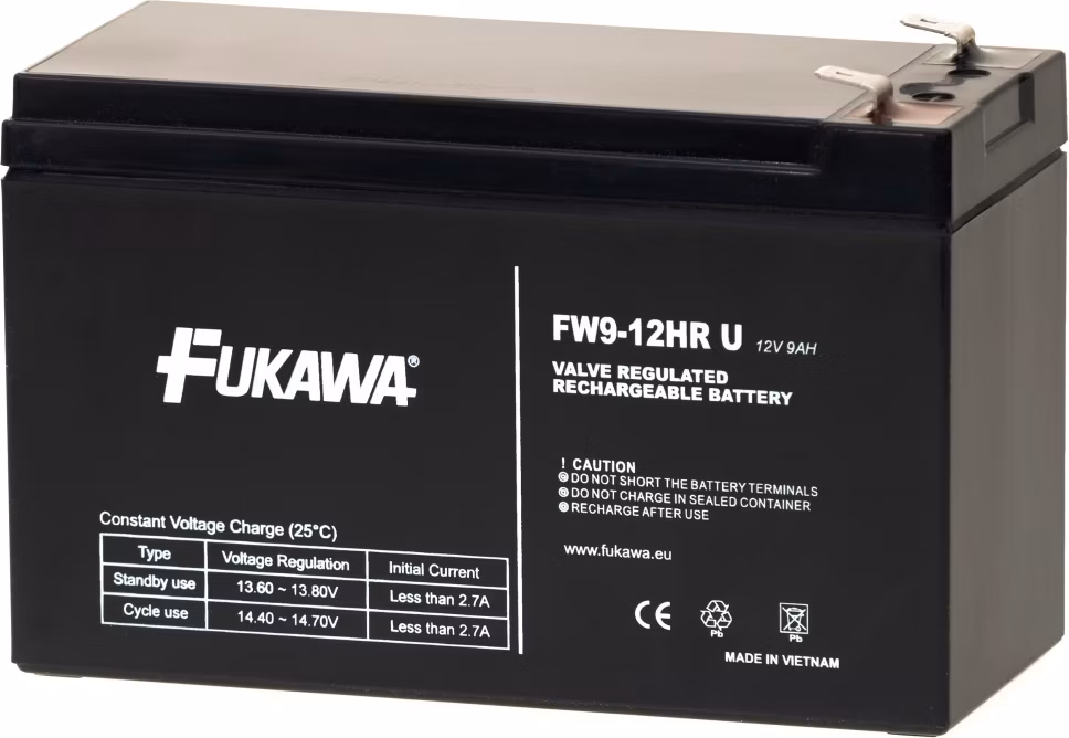 FUKAWA olověná baterie FW 9-12 HRU do UPS APC/ AEG/ EATON/ Powerware/ 12V/ 9Ah/ životnost 5 let/ Faston F2-6,3mm