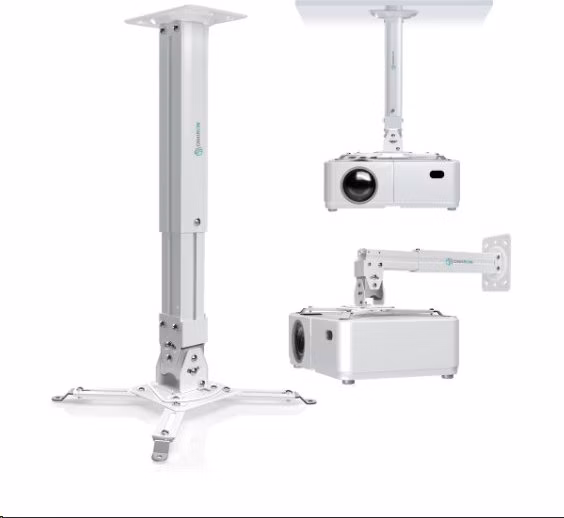 ONKRON Nastaviteľný stropný/nástenny držiak na projektor do 10 kg, biely